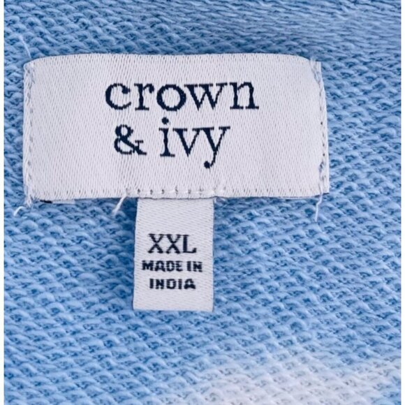 Crown & Ivy Tie-Dye Blue Crewneck Sweatshirt XXL Cotton/Polyester - Picture 2 of 5